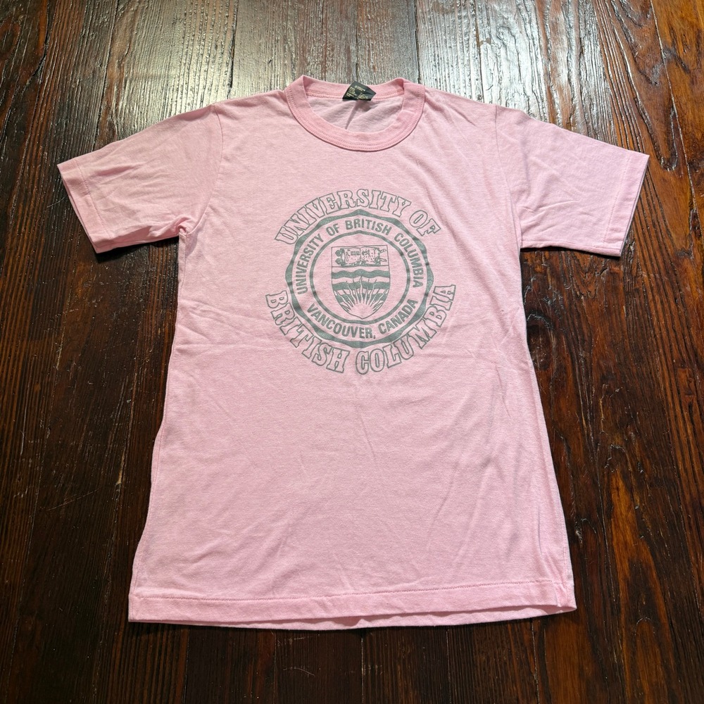 Vintage University of British Columbia Shirt Womens M Pink‎ Canada Single Stitch
